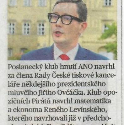 Střípky z českých médií vypovídající o morálním stavu země, včetně veřejnoprávní ČT