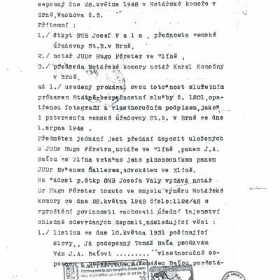Byl Jan A. Baťa připraven o firmu Baťa při soudech se synem Tomáše Bati v USA i díky dokumentu, který zabavila SNB a Janu A. Baťovi nevydala, resp. zatajila?