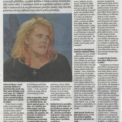 Ágnes Bučinská, zástupkyně ČHV: „Zákaz nošení tepláků je protiprávní zásah do práv žáků“?!