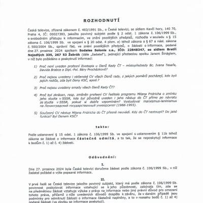 ČT Usnesení I Fridrich 14.1.2025