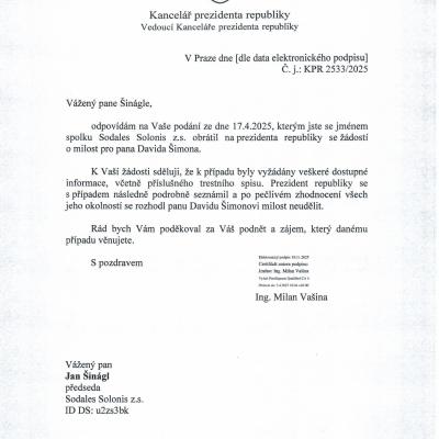 Hrad David Šimon NO milost Vašina 10.11.2025