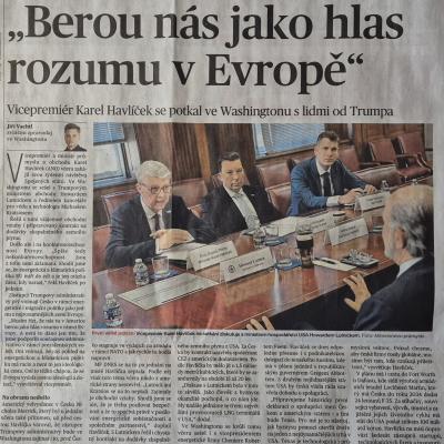 MFD Berou nás jako hlas rozumu v Evropě Havlíček Stašek Hladík 11.3.2026