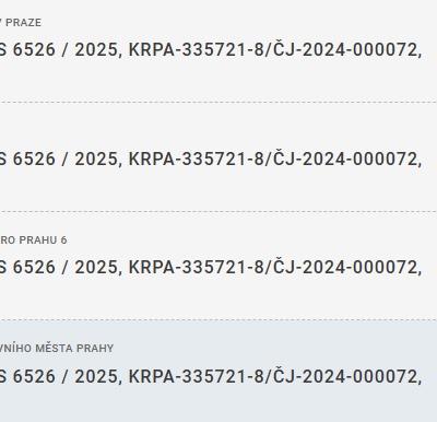 dodatek pro příslušné úřady ve věci činné