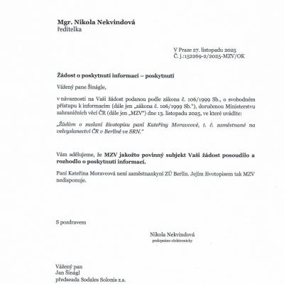 MZV ČR Nekvindová CV Moravcová 27.11.2025