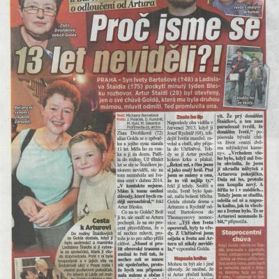 Nedělní BLESK Artur a Iveta 23.8.2026