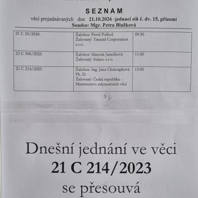 OS Praha 1 JCH MZV prg 21.10.2026
