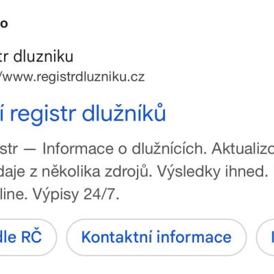 Podvodný web RegistrDluzniku.cz varuje sám před sebou. Vydává se za neexistující „centrální registr dlužníků“