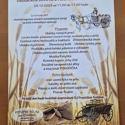 Zbiroh - Pálenice Švábín 25.10.2025: Sedlácká sobota, nezapomínejme na dědictví našich předků