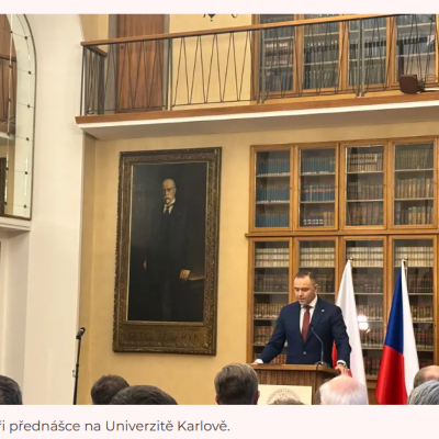 24.11.2025: Praha Univerzita Karlova: Skvělý projev presidenta Polska Karola Nawrockiho