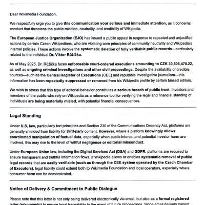 Registered Mail + email