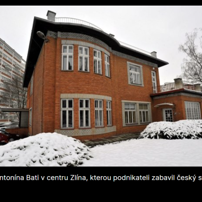 Zlín: Rodinná vila Jana A. Bati komunisty nezákonně zabavena. Dnes ji nelze, dle zákona vrátit. Není na to zákon, tedy podruhé ukradena „demokraty“?! Vyhraje opět formální zákon nad zdravým rozumem?!