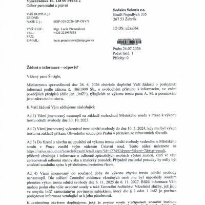 ZOI MSp Odpověď Antonín Michal I 24.7.2026