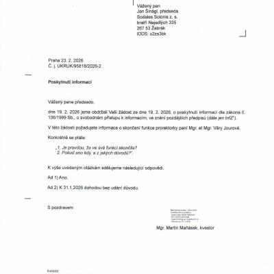 ZOI UK prorektorka Jourová 23.2.2026